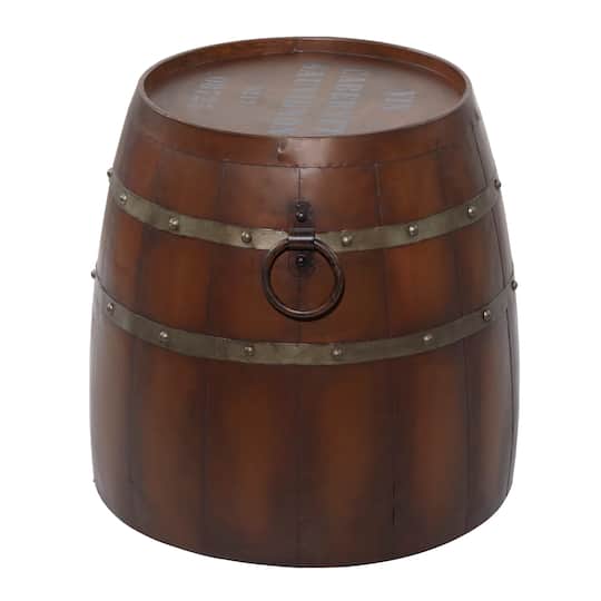 Brown Iron Farmhouse Accent Table, 19" x 20" x 20"